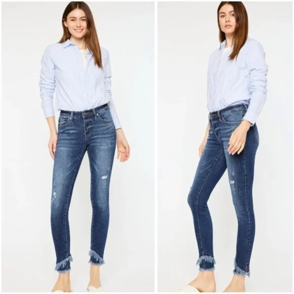 KANCAN Nala Mid Rise Ankle Skinny Jeans|13/30 - Picture 2 of 9